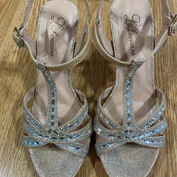 Gold nude diamond heels - Picture 3 of 8